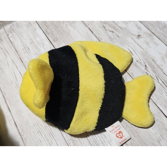 Ty Beanie Babies Bubbies Plushies Black & Yellow Stuffed Toy Rare - Picture 5 of 12
